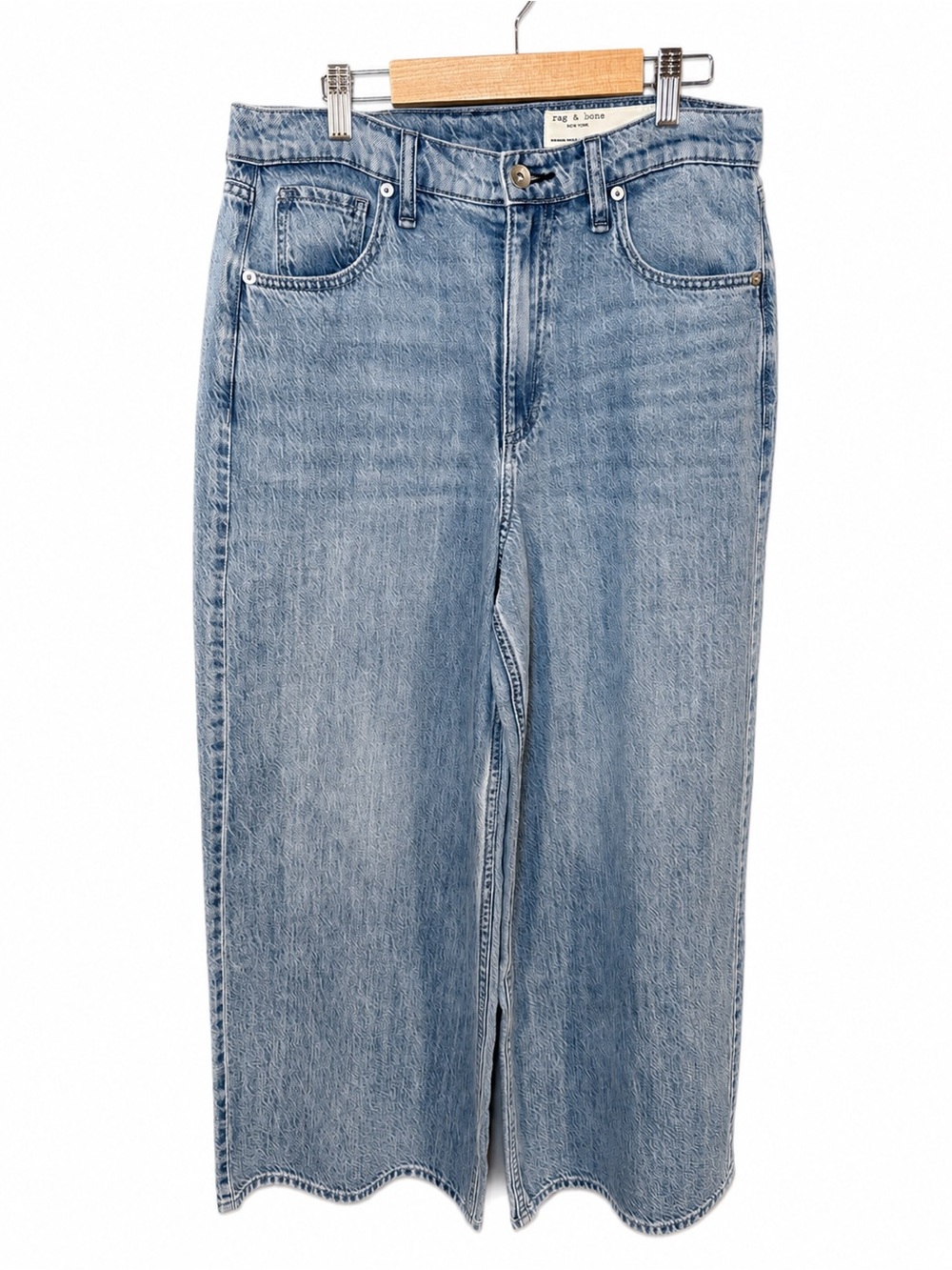 RAG & BONE NWT SERENA HIGH WAIST CROP WIDE LEG JEANS 28